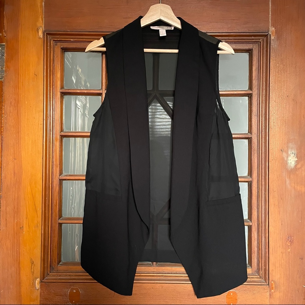FOREVER21 SLEEVELESS SHEER BLAZER VEST